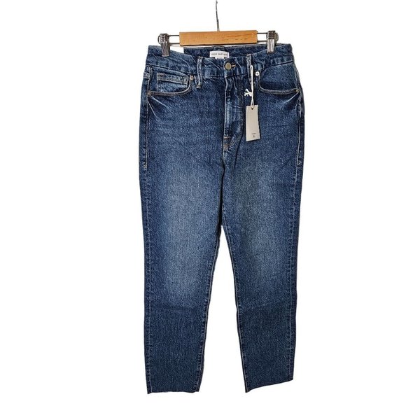 Good American Good Classic Raw Hem Medium Wash Women's 0/25 - Picture 7 of 14